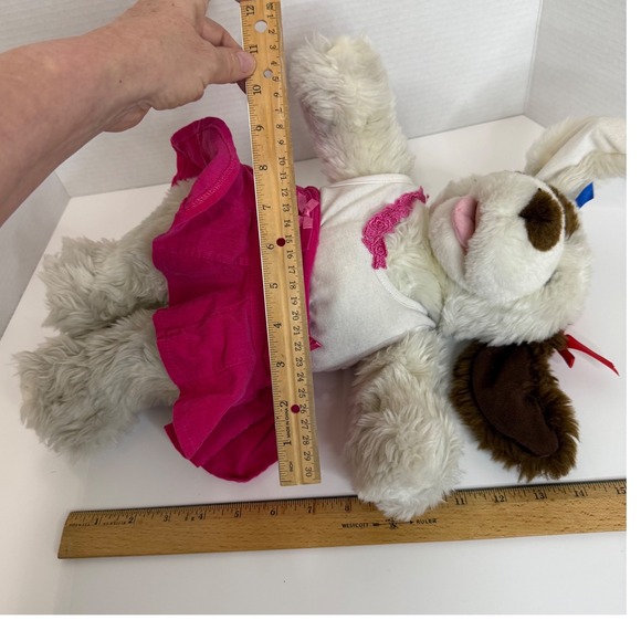 Retired Vintage Build A Bear Workshop Plush Puppy Dog White Brown Spotted - Picture 4 of 8
